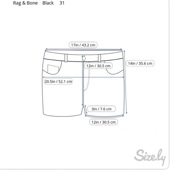 Rag &‎ Bone NWT Justine Short Size 31 Black USA Made 34x3 Festival Denim $165 - Picture 12 of 12